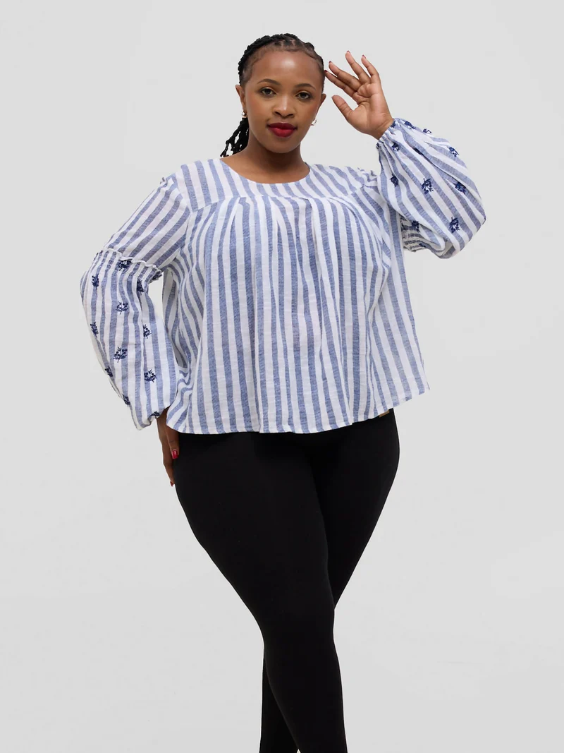 Zuana Top - White Stripped
