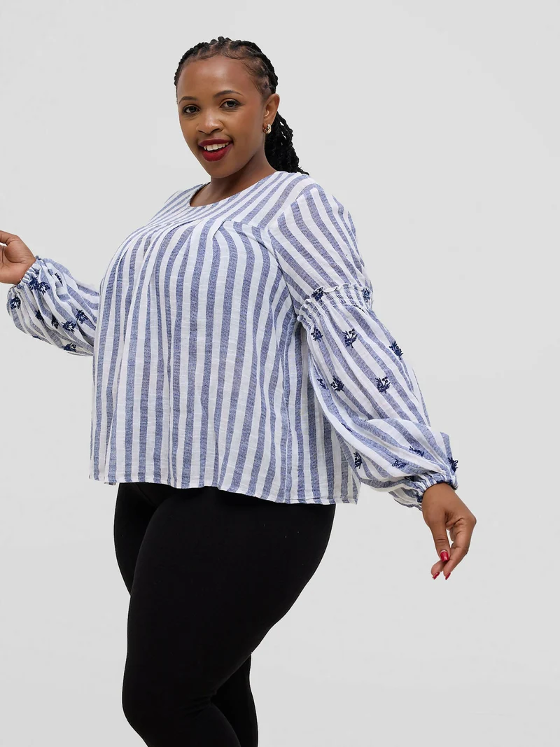 Zuana Top - White Stripped