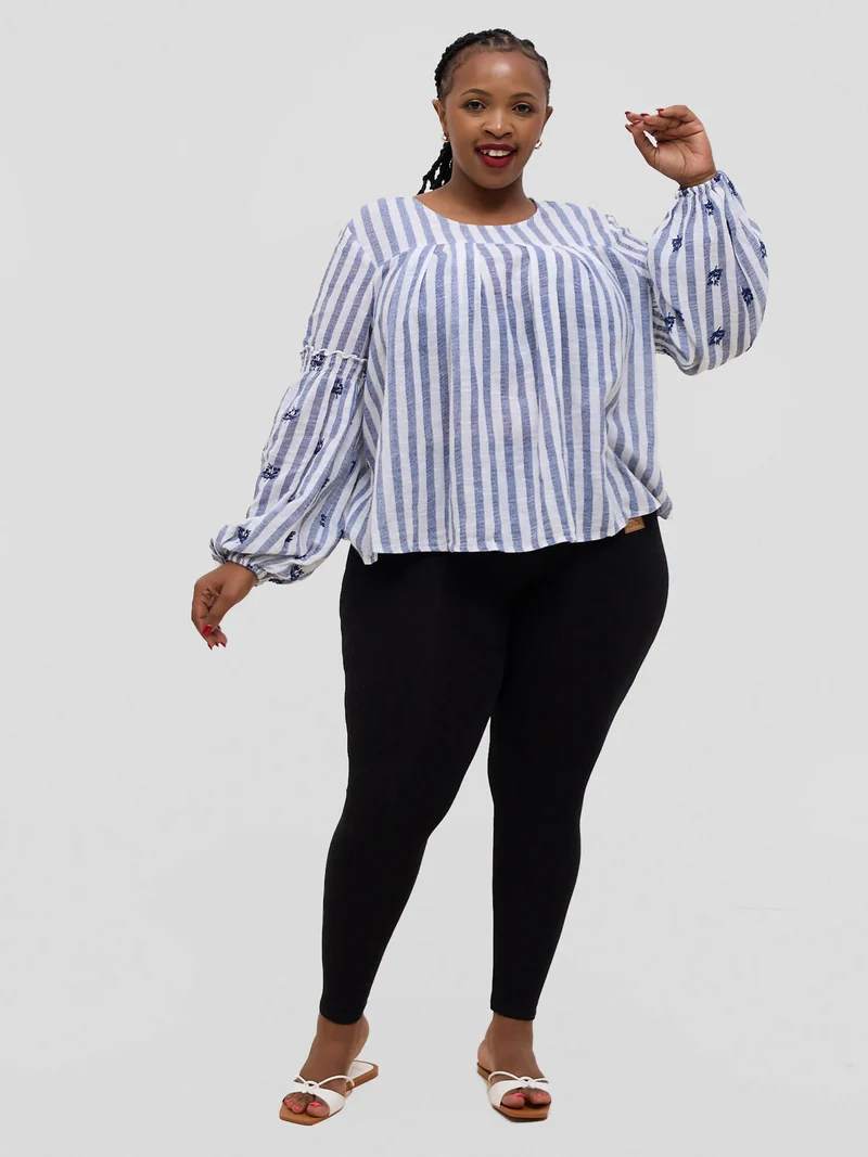 Zuana Top - White Stripped