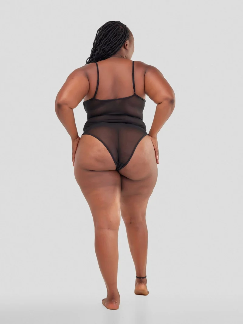Intimates Kenya High Quality Lace Splicing Sexy Bodysuit With Underwire - Black
