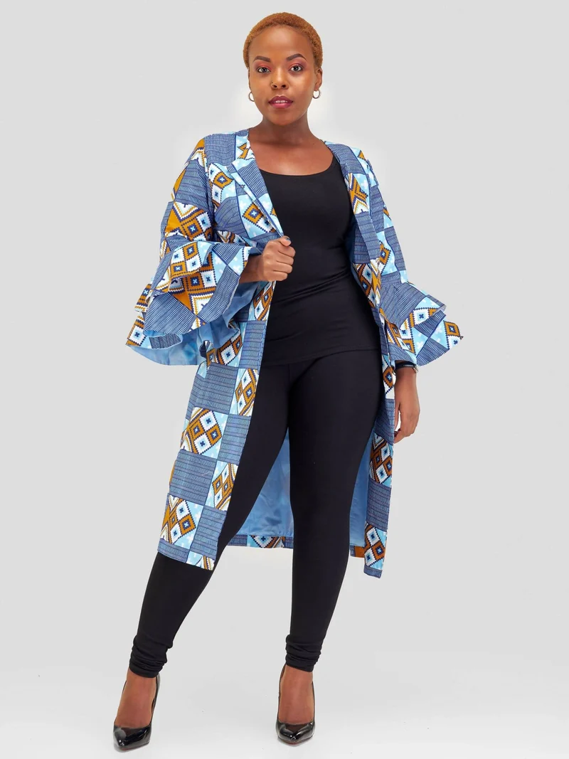 Gravio Fashion Corn Flower Kimono - Blue