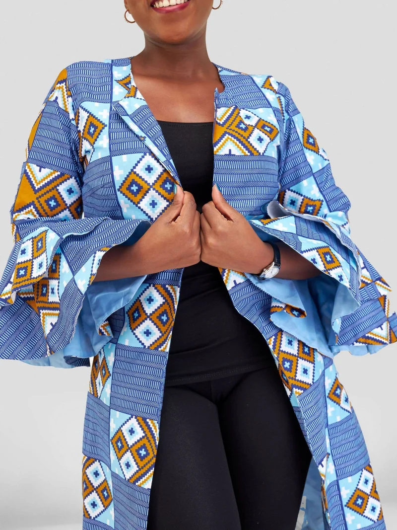 Gravio Fashion Corn Flower Kimono - Blue