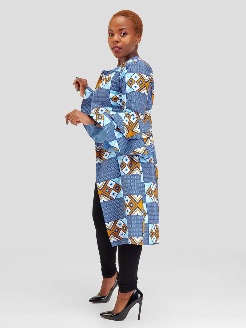 Gravio Fashion Corn Flower Kimono - Blue
