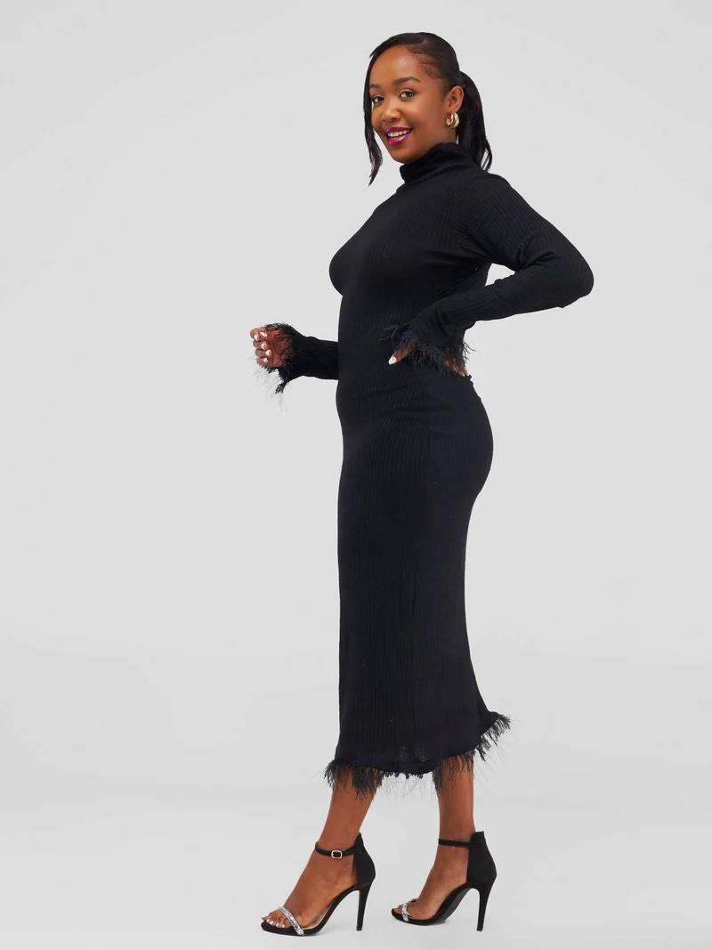 Nefpatra Nora Midi Dress - Black