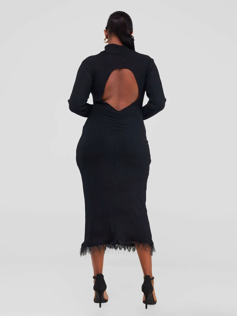 Nefpatra Nora Midi Dress - Black