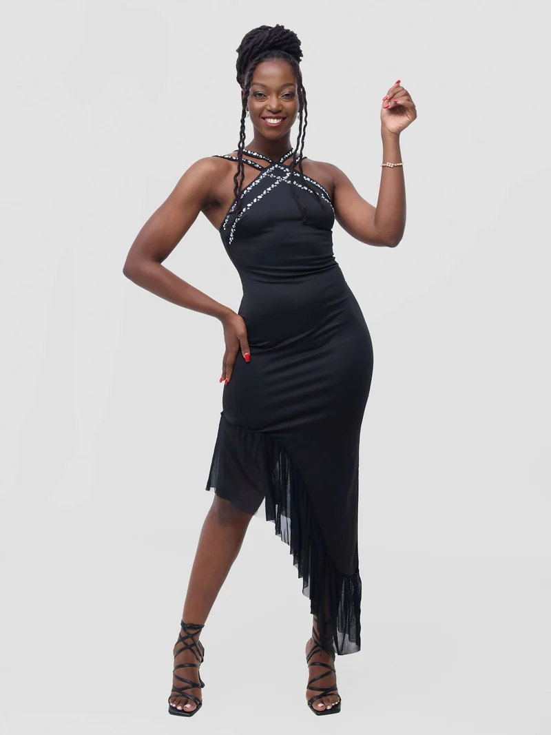 Stylish Sisters Evening Dress - Black