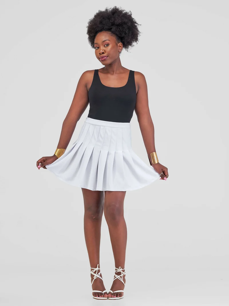 Busu Pleat Skirt - White