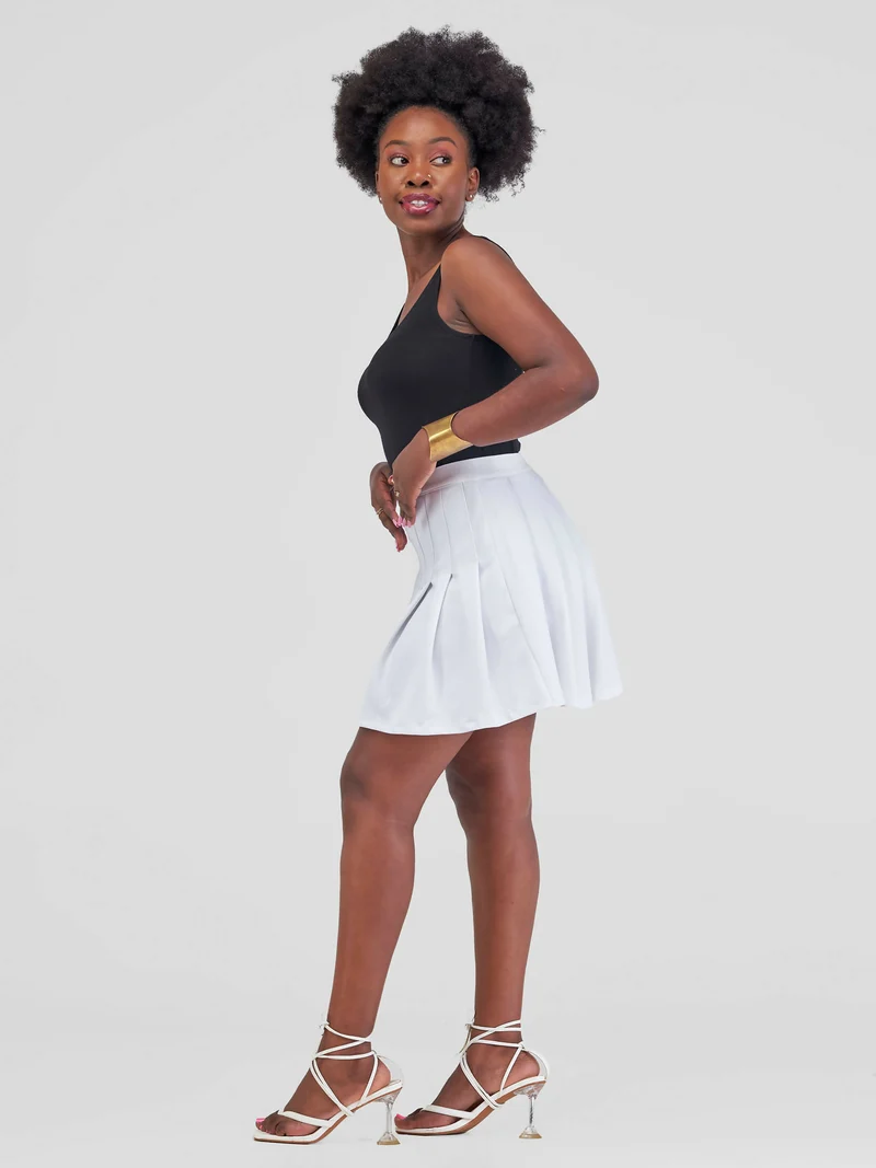 Busu Pleat Skirt - White