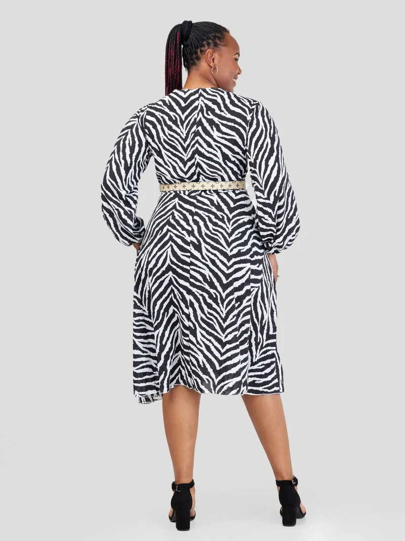 Home Of Colors Zebra Print Dress - Black / White