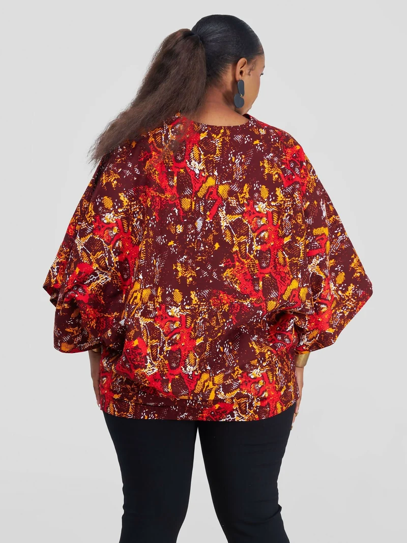 Short Sienna Sunset Kimono - Brown