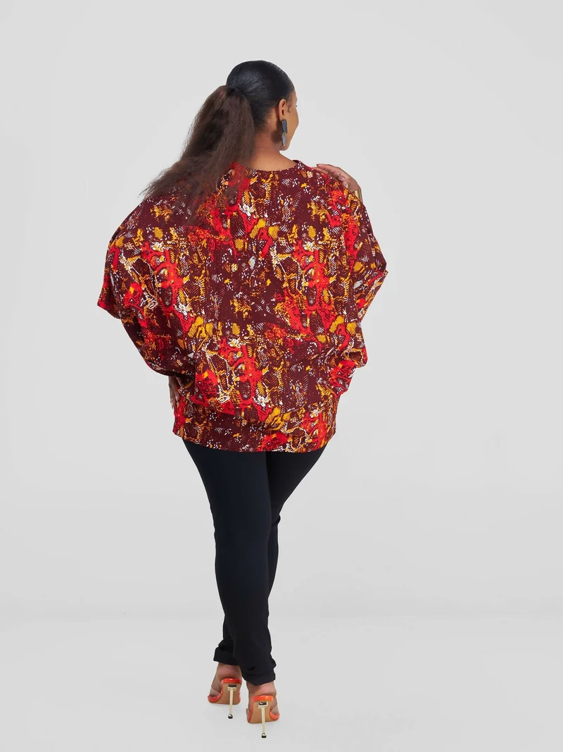 Short Sienna Sunset Kimono - Brown