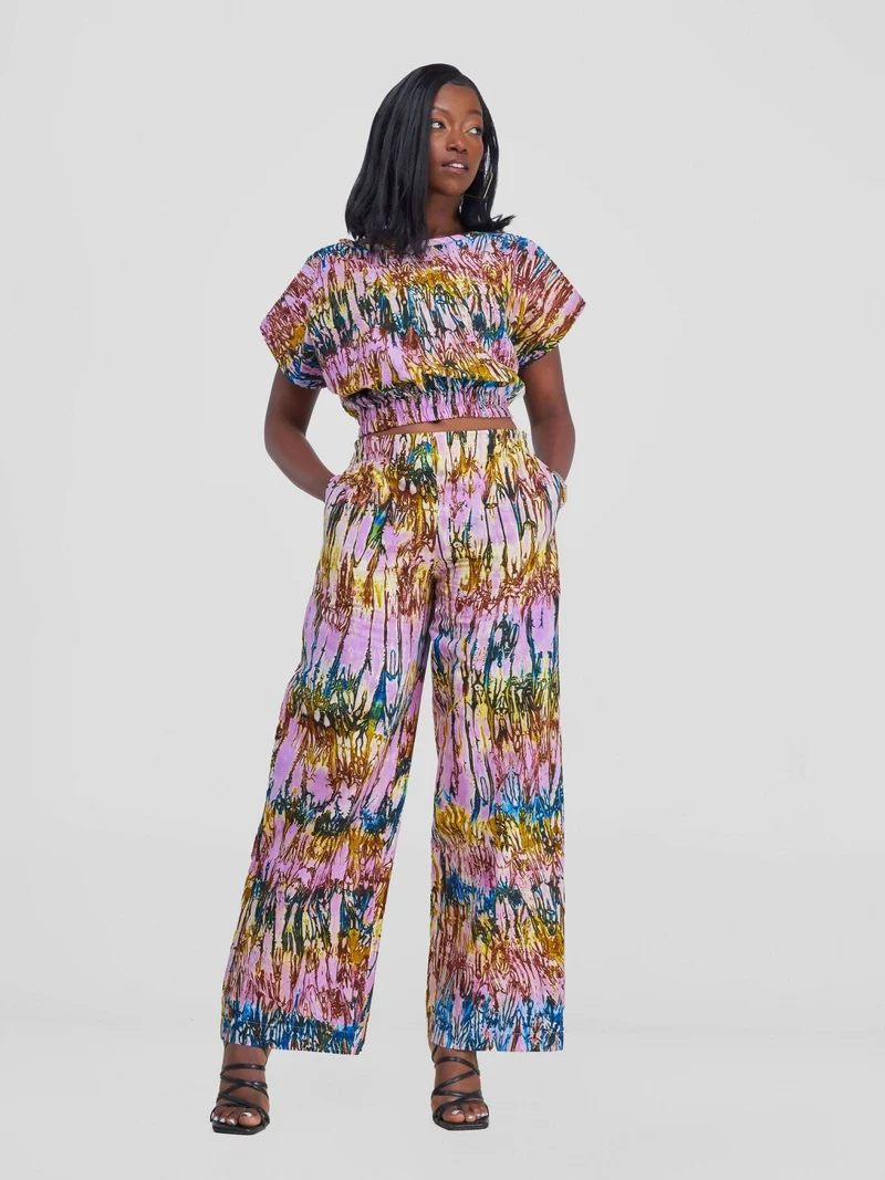 Tropical Breeze Pant Set - Coral Pink