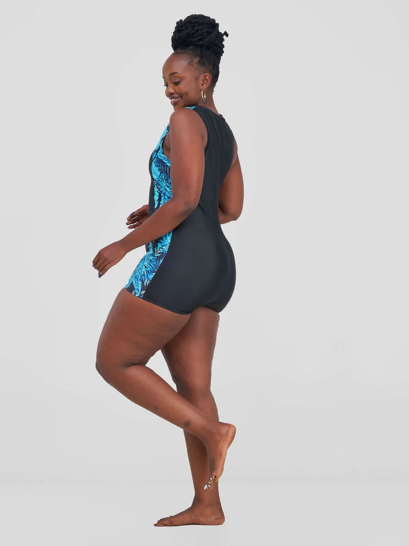 Shells Attic Swimwear Suit Monokini - Black / Blue