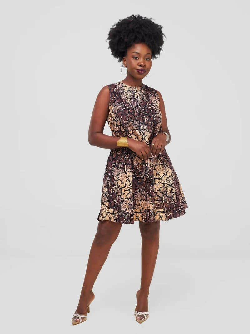 Lokali Dala Dress - Animal Print Brown