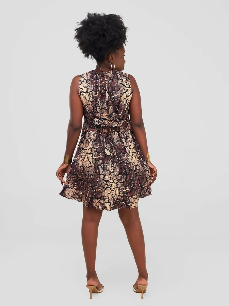 Lokali Dala Dress - Animal Print Brown