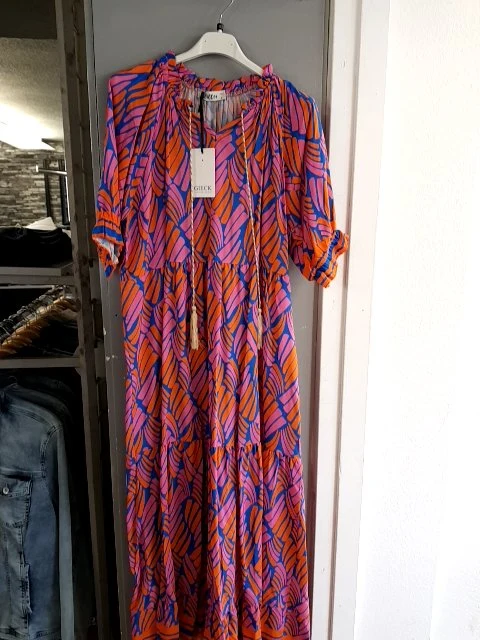 Gieck Maxikleid Volant Grafikprint - 35_8196A_34002