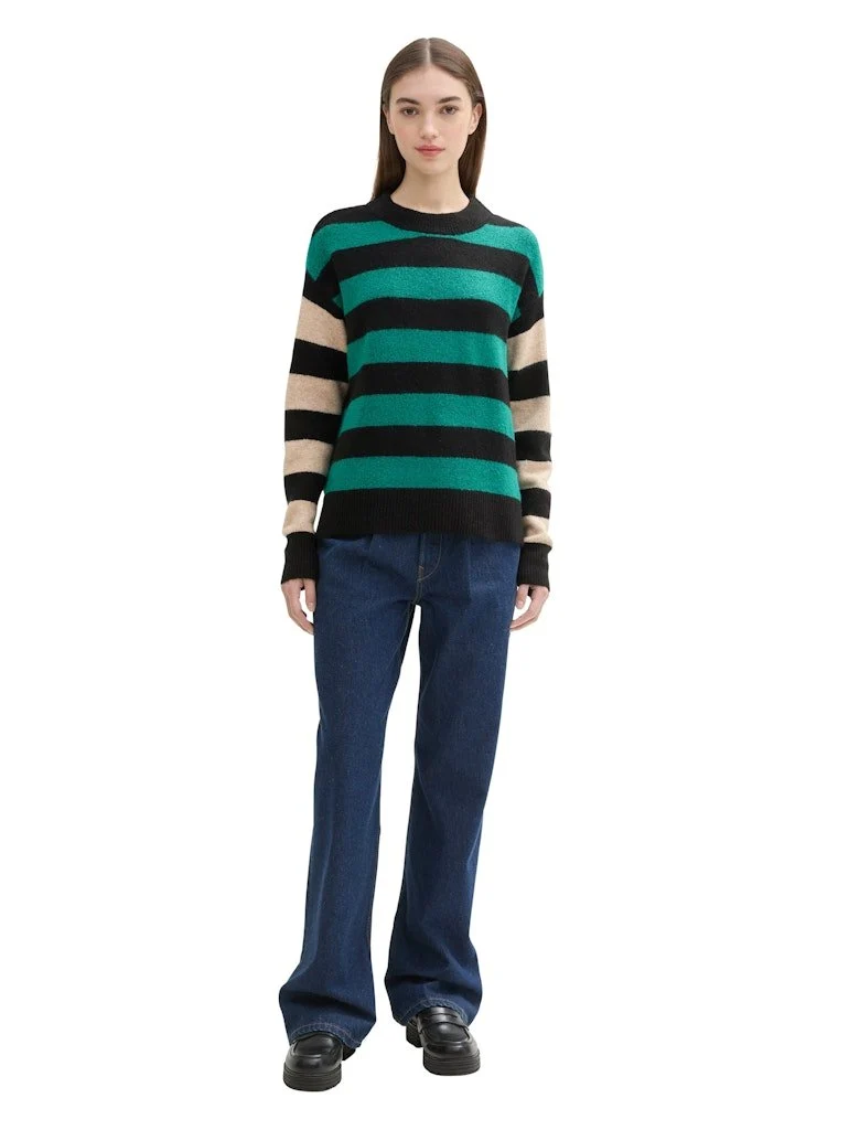 Tom Tailor Denim Female stripe patch pullover - 71928_1043339_35937
