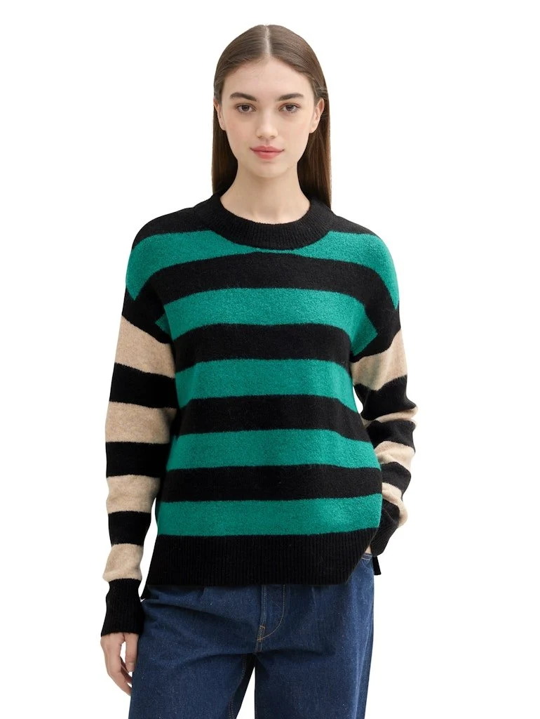 Tom Tailor Denim Female stripe patch pullover - 71928_1043339_35937