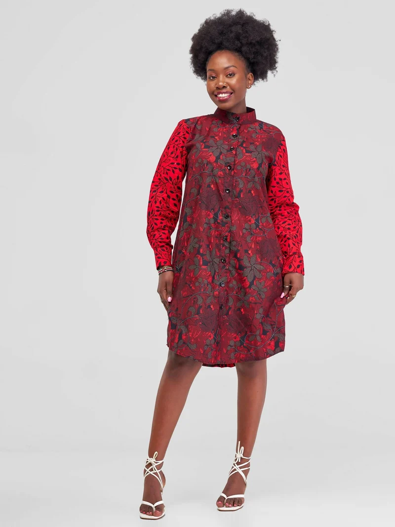 Marumara Creations Uthando Shirt Dress - Red
