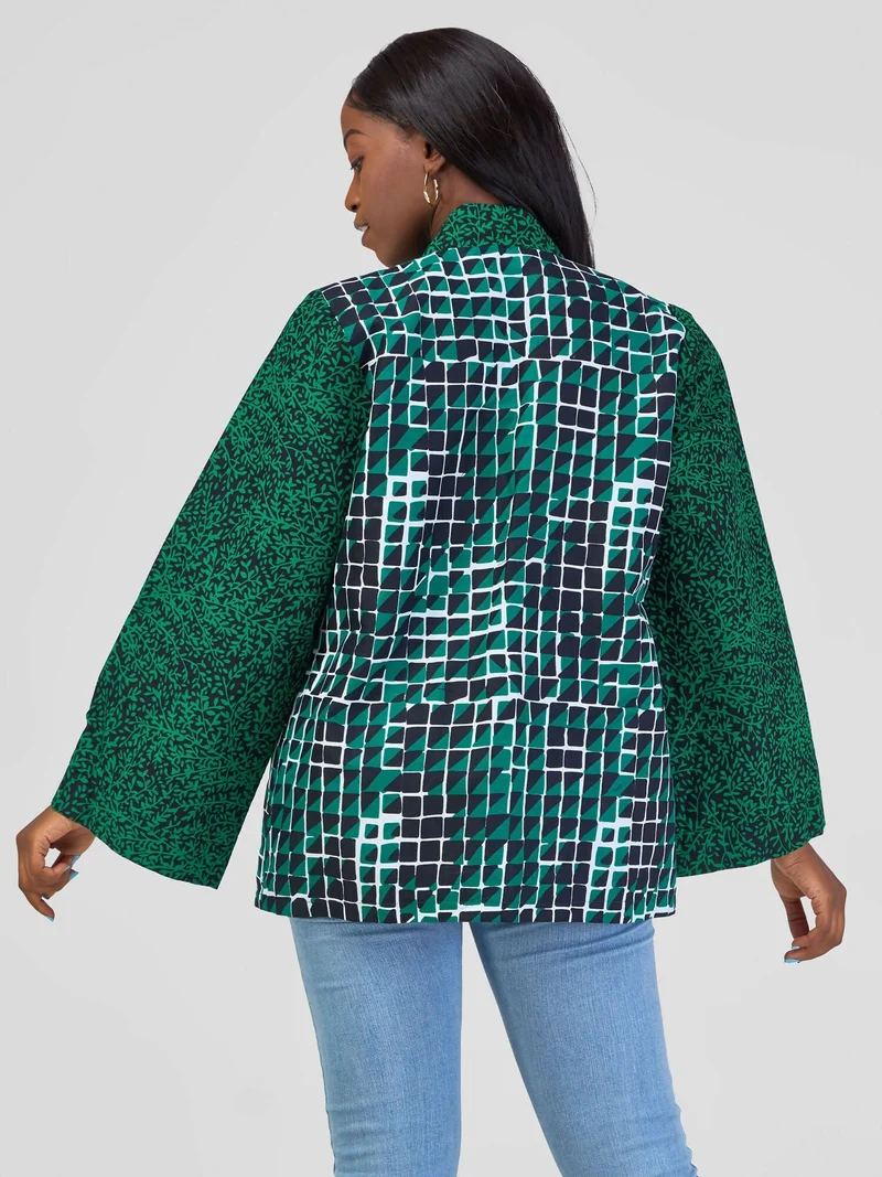 Marumara Creations Kijani Half Kimono - Green