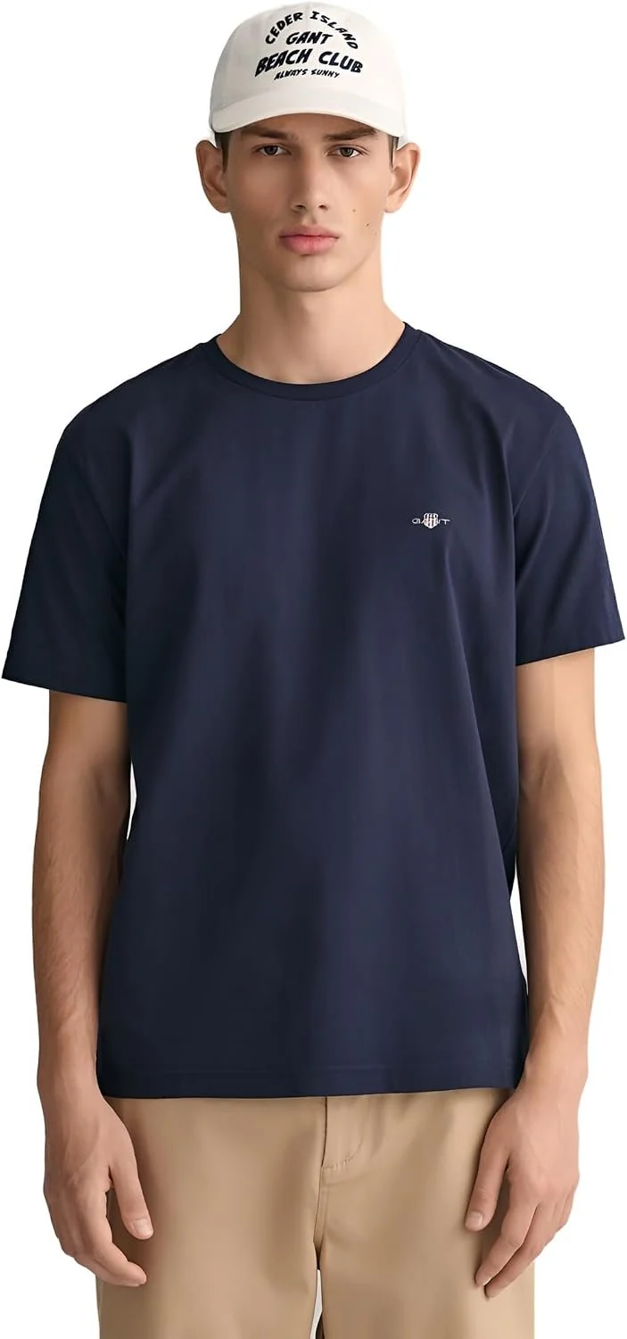 Rundhals T-Shirt blau (L|blau)
