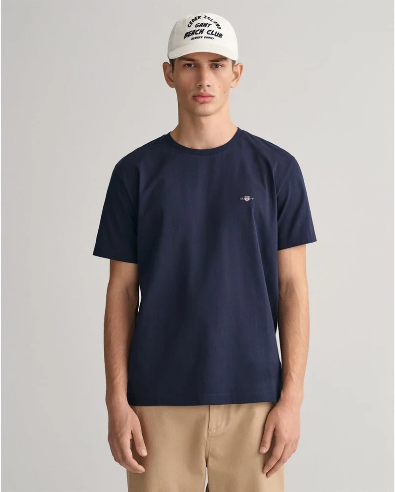 Rundhals T-Shirt blau (L|blau)
