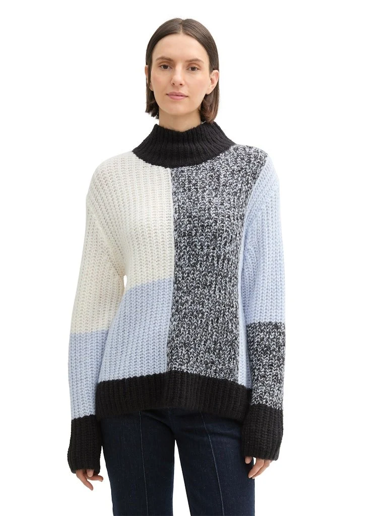 Tom Tailor Women knit patched mock-neck - 71928_1044093_36590