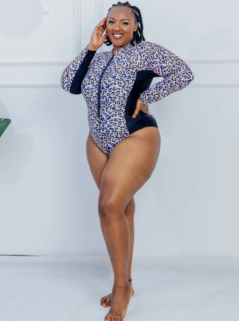 Shells Attic Swimwear Suit Monokini - Black / White Print