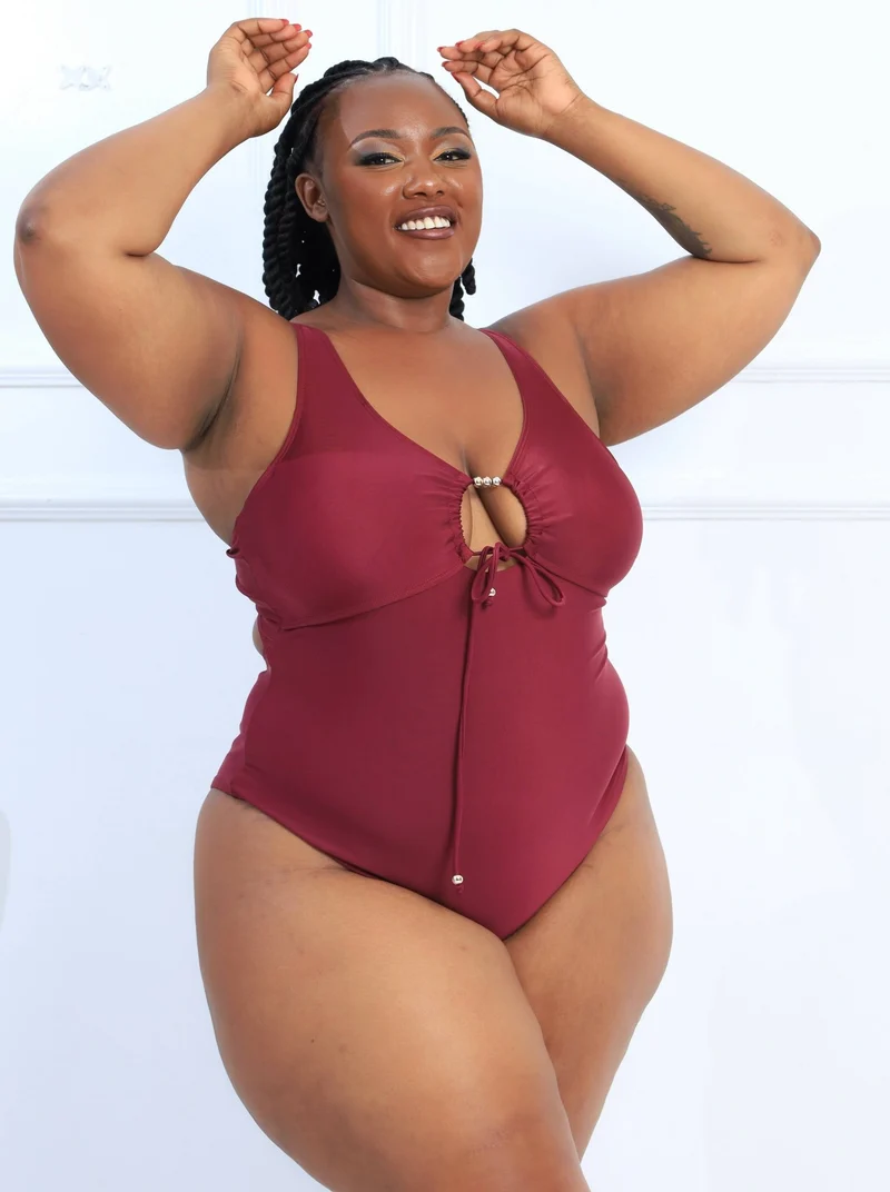 Shells Attic Swimwear Suit Monokini - Maroon