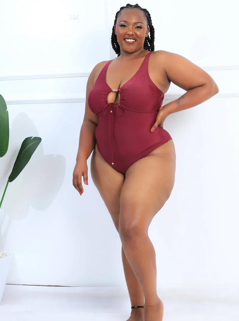 Shells Attic Swimwear Suit Monokini - Maroon