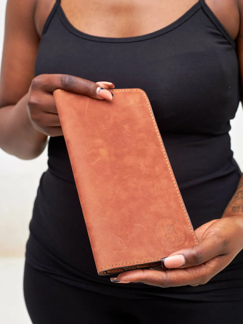 Mubi Leather Kawara Ladies Walllet - Brown