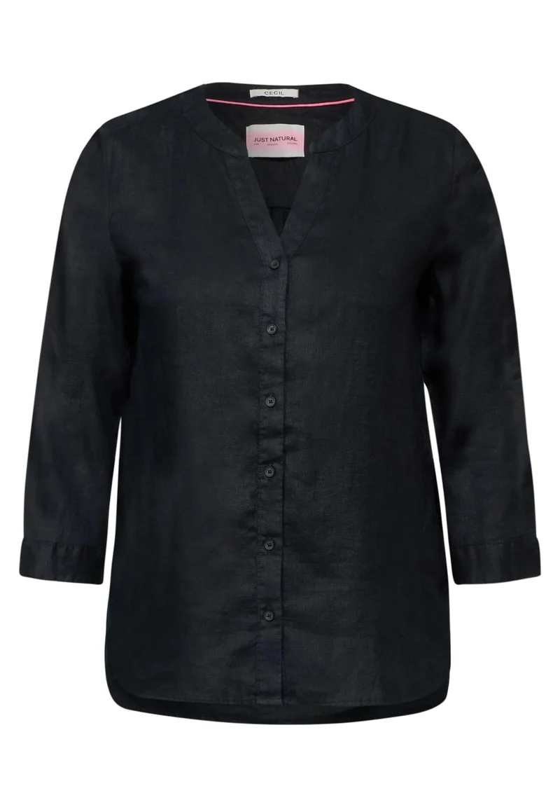 Cecil LINEN_Solid Color Blouse - 2_B344506_10001