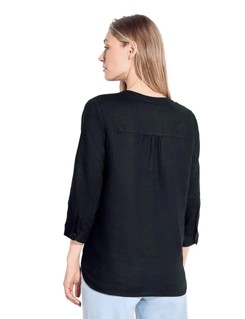 Cecil LINEN_Solid Color Blouse - 2_B344506_10001