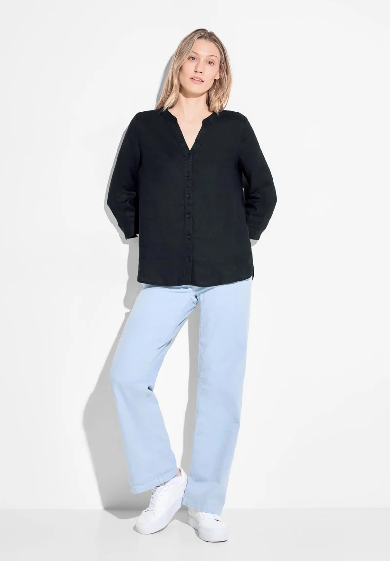 Cecil LINEN_Solid Color Blouse - 2_B344506_10001