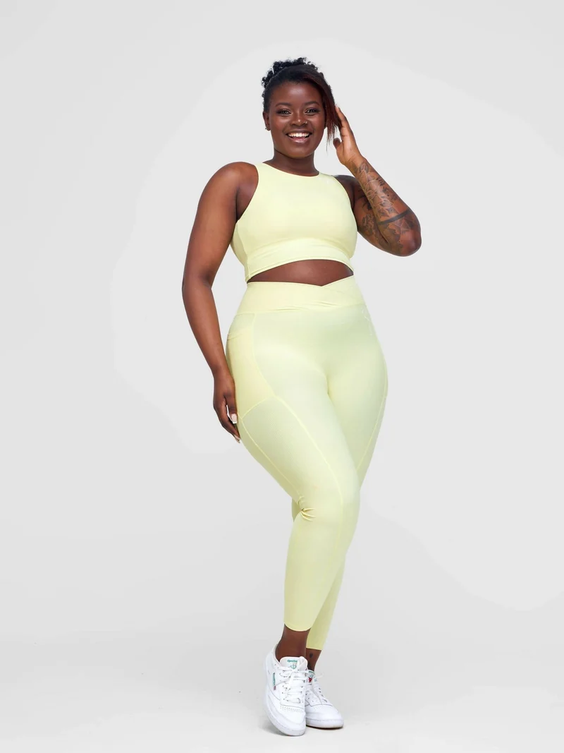 Fabtive Maridadi Sleeveless Set - Yellow