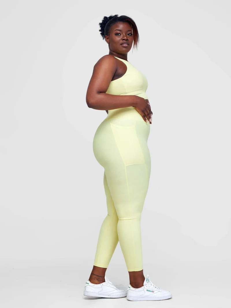 Fabtive Maridadi Sleeveless Set - Yellow