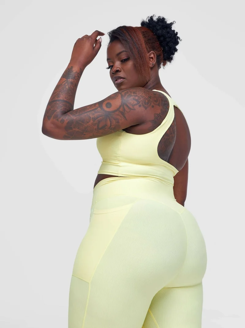 Fabtive Maridadi Sleeveless Set - Yellow