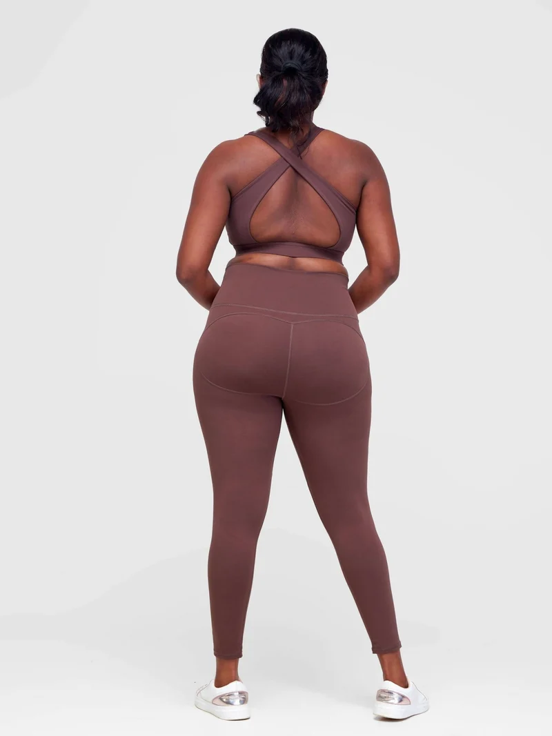 Fabtive Bella Sleeveless Set - Brown