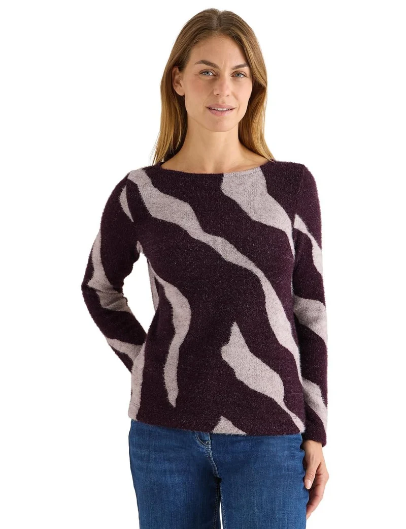 CECIL TOS Big AOP Feather Yarn T-Shi - 71621_B324143_26855