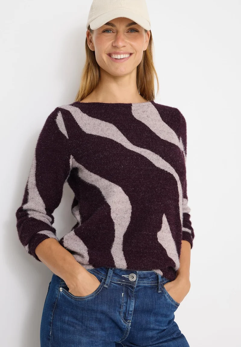 CECIL TOS Big AOP Feather Yarn T-Shi - 71621_B324143_26855