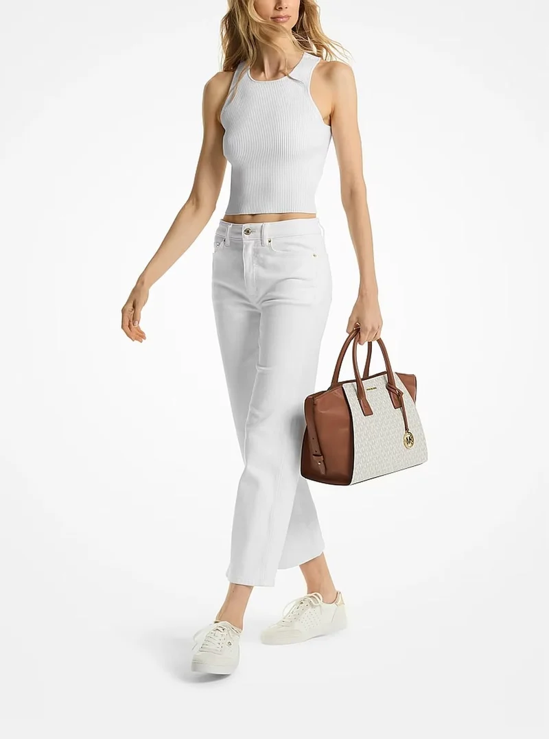 Michael Kors Satchel Damen Avril Large Signature Logo Vanilla 35F4G4VS3B-VANILLA