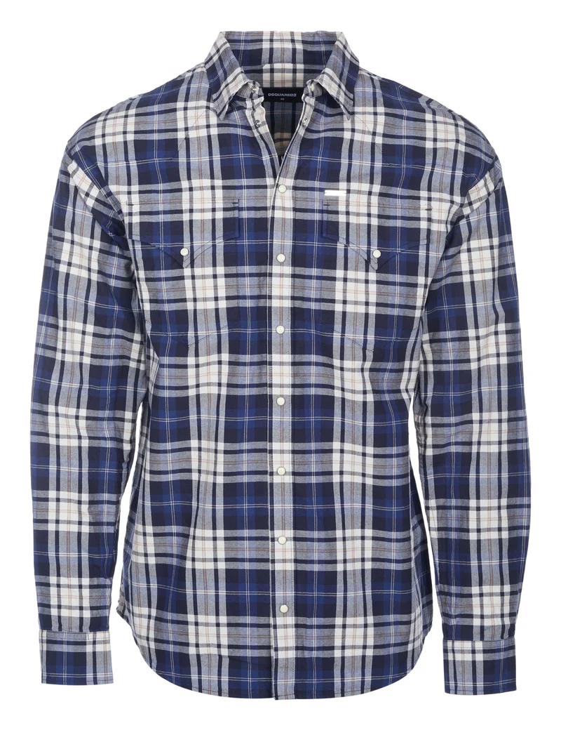 Dsquared2 Hemd Check Drop blau