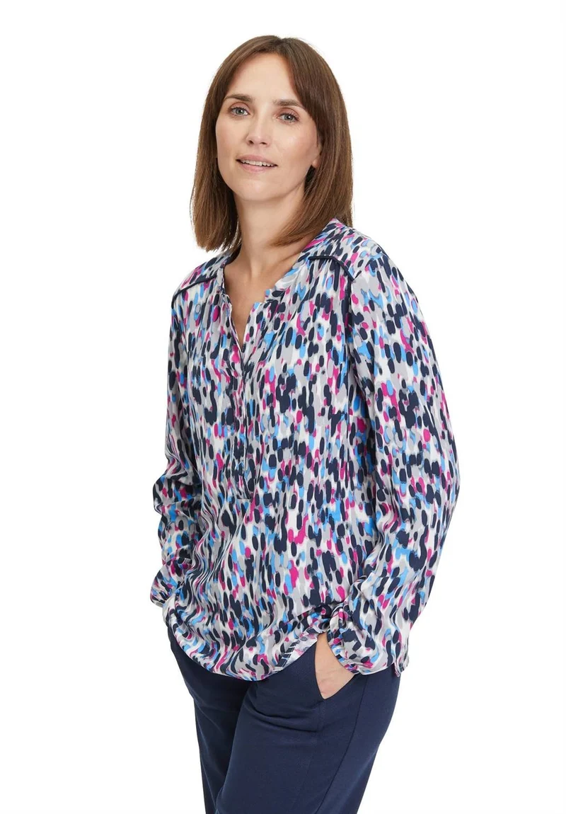 Betty & Co Bluse Kurz 1/1 Arm, Dark Blue/Blue - 100611272