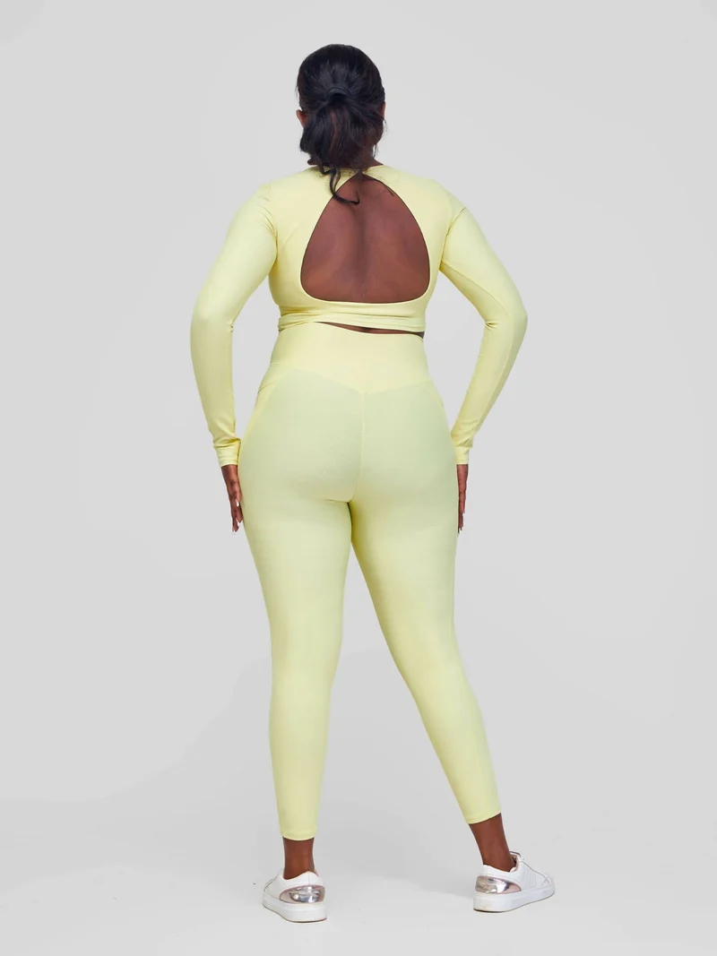 Fabtive Maridadi Long Sleeved Set - Yellow