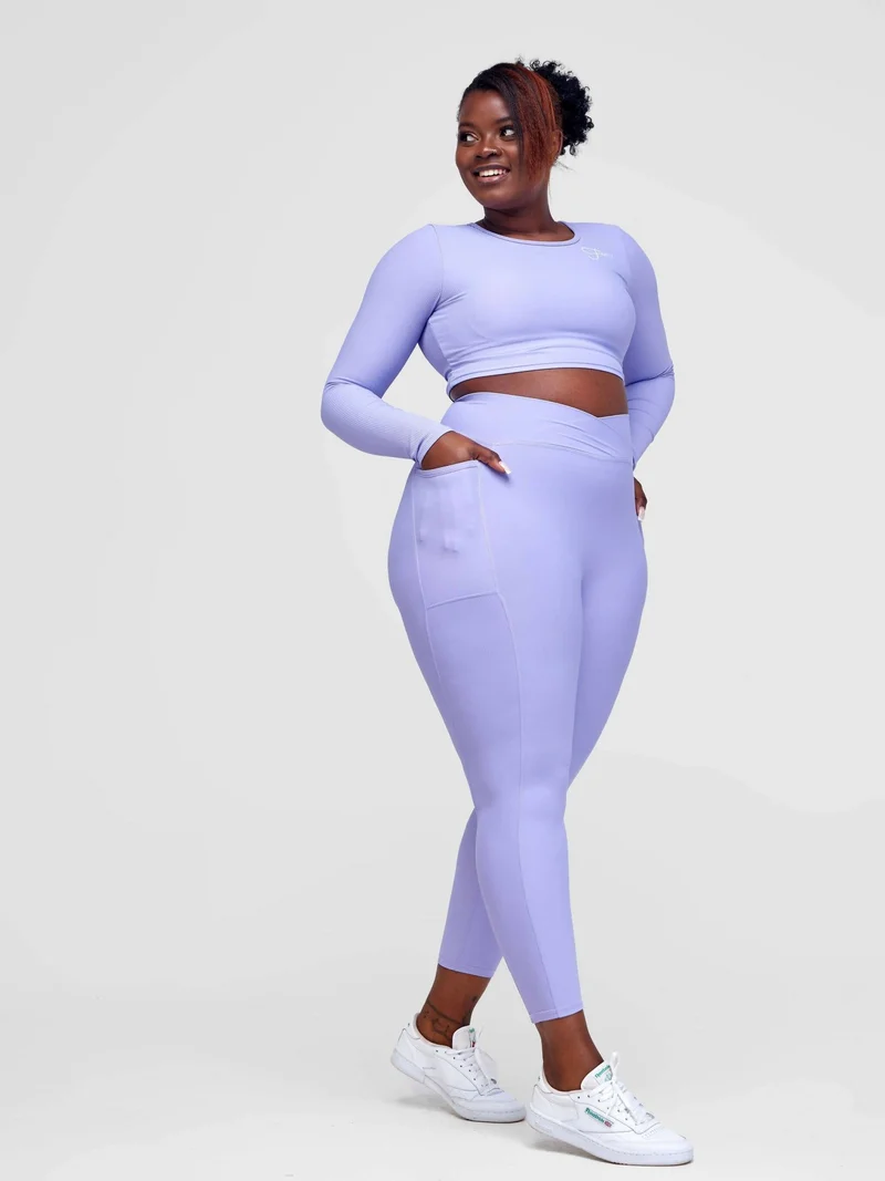 Fabtive Maridadi Long Sleeved Set - Purple