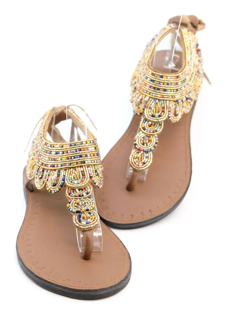 Azu's Baraka Sandals 130 GX T - Gold / Mix Beads
