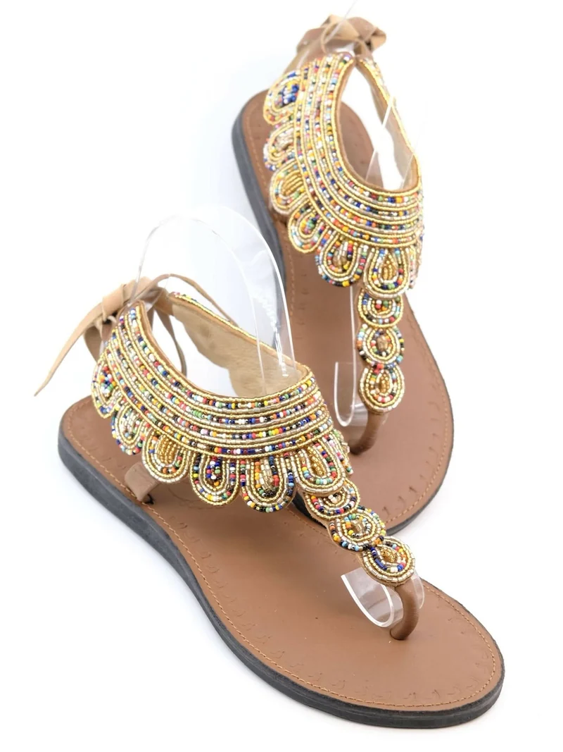 Azu's Baraka Sandals 130 GX T - Gold / Mix Beads
