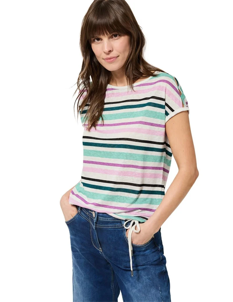 Cecil LINEN OPTIC_ Striped Cold Shou - 2_B322686_36245
