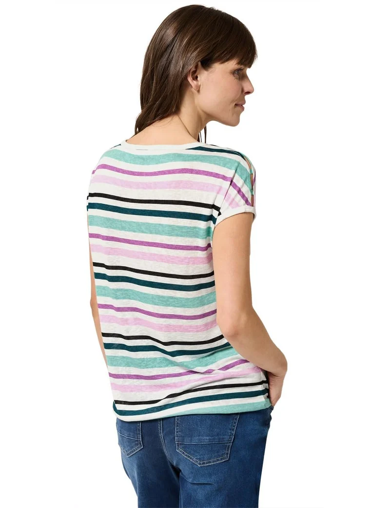 Cecil LINEN OPTIC_ Striped Cold Shou - 2_B322686_36245