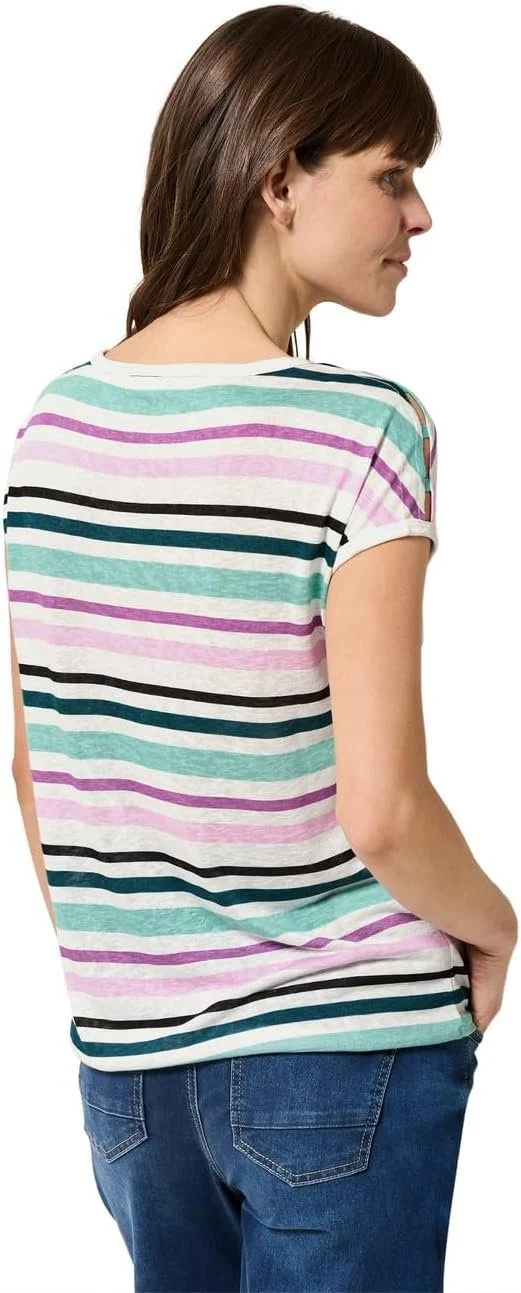 Cecil LINEN OPTIC_ Striped Cold Shou - 2_B322686_36245